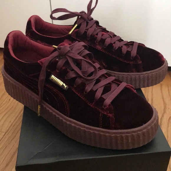 rihanna fenty creepers burgundy